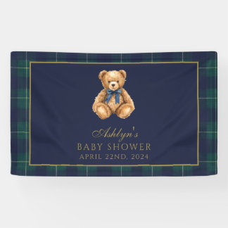 Banderoles Vintage Polo Teddy Bear Baby Shower Banner