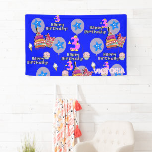 Banderoles Vinyl Banner, Happy 3rd Birthday Banner, #3