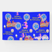 Banderoles Vinyl Banner, Happy 3rd Birthday Banner, #3 (Horizontal)