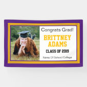 Banderoles Violet et or Grad une photo (Horizontal)