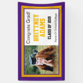 Banderoles Violet et or Grad une photo (Vertical)