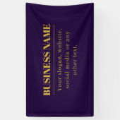 Banderoles Violet foncé et or Nom d'entreprise ou salutation  (Vertical)