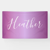 Banderoles Violet violet et script blanc personnalisé (Horizontal)