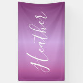 Banderoles Violet violet et script blanc personnalisé (Vertical)