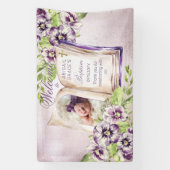 Banderoles Violets Violets Violets Archés Photo Baptême Uniqu (Verticale)