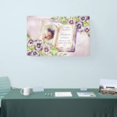 Banderoles Violets Violets Violets Archés Photo Baptême uniqu (Salon professionnel)