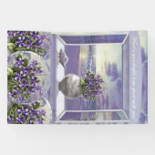 Banderoles violettes dans un pot de lune (Horizontal)