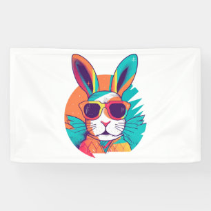 Banderoles Visage De Lapin Avec Lunettes De Soleil Pour Garço