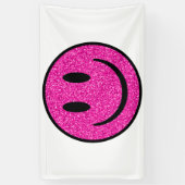 Banderoles Visage de sourire rose Parties scintillant (Vertical)