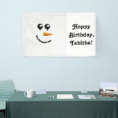 Banderoles Visage mignon de bonhomme de neige d'hiver (Salon professionnel)