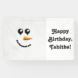 Banderoles Visage mignon de bonhomme de neige d'hiver