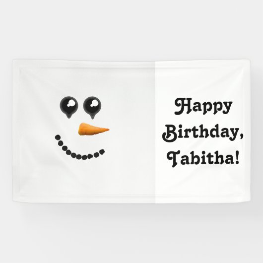 Banderoles Visage mignon de bonhomme de neige d'hiver (Horizontal)