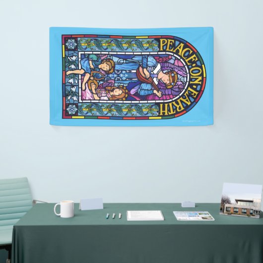 Banderoles Vitrail de Noël en vinyle de 5' x 3' (Salon professionnel)