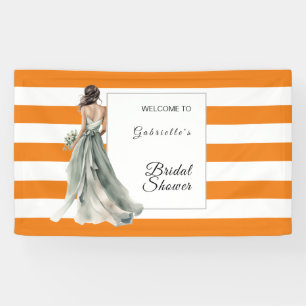 Banderoles Vives Rayures Orange Brillantes Mariage Lumineux