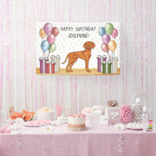Banderoles Vizsla hongroise coloré Pastel Joyeux Anniversaire