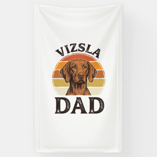 Banderoles Vizsla Papa Dessin de chien à gravure vintage_1