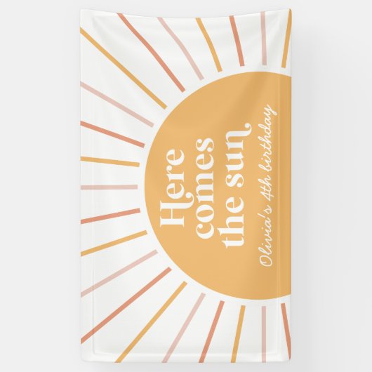 Banderoles Voici l'anniversaire du Soleil Boho (Vertical)