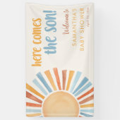 Banderoles Voici le baby shower garçon SON Sunshine Boho (Vertical)