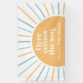 Banderoles Voici le Baby shower Son Boho Sunshine (Vertical)