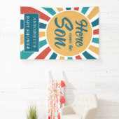 Banderoles Voici le Baby shower Son Retro Sun (Insitu)
