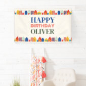 Banderoles Voisinage coloré fête d'anniversaire (En situation)