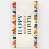 Banderoles Voisinage coloré fête d'anniversaire (Vertical)