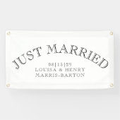 Banderoles Voiture Arché Classique Juste Marié (Horizontal)