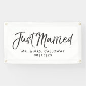 Banderoles Voiture juste mariée moderne (Horizontal)