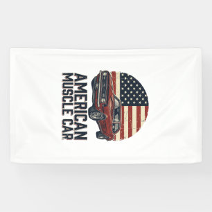 Banderoles Voiture Musclée Américaine Vintage Flag Chemise De