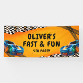 Banderoles Voitures de course Décor d'anniversaire - Editable (Horizontal)