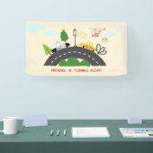 Banderoles Voitures et véhicules sur la route garçon annivers (Salon professionnel)