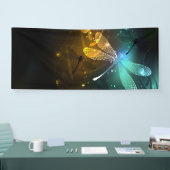 Banderoles Vol de libellule verte lumineuse (Salon professionnel)