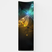 Banderoles Vol de libellule verte lumineuse (Vertical)