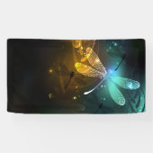 Banderoles Vol de libellule verte lumineuse (Horizontal)