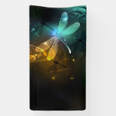 Banderoles Vol de libellule verte lumineuse (Verticale)