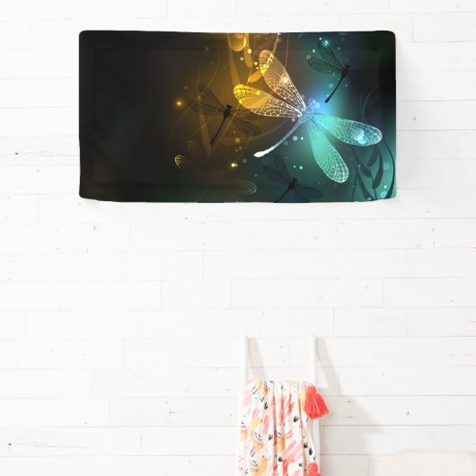 Banderoles Vol de libellule verte lumineuse (Insitu)