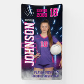 Banderoles Volleyball Player Senior Night Customized Photo (Verticale)