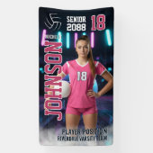 Banderoles Volleyball Player Senior Night Photo Futuristic (Verticale)