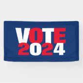 Banderoles Vote 2024 élection rouge blanc et bleu (Horizontal)