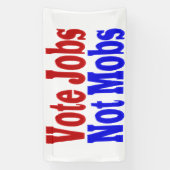 Banderoles Vote Emplois non Mobs avec un texte bleu rouge (Verticale)