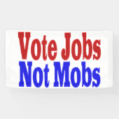 Banderoles Vote Emplois non Mobs avec un texte bleu rouge (Horizontal)