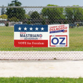 Banderoles Vote for Freedom with Mastriano, DelRosso & Dr. OZ (En situation)