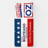 Banderoles Vote for Freedom with Mastriano, DelRosso & Dr. OZ (Vertical)