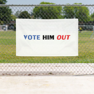 Banderoles Vote Hors rouge blanc et bleu typographie moderne