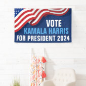 Banderoles Vote Kamala Harris pour le Président 2024 Blue (En situation)