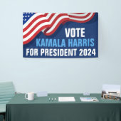 Banderoles Vote Kamala Harris pour le Président 2024 Blue (Salon professionnel)