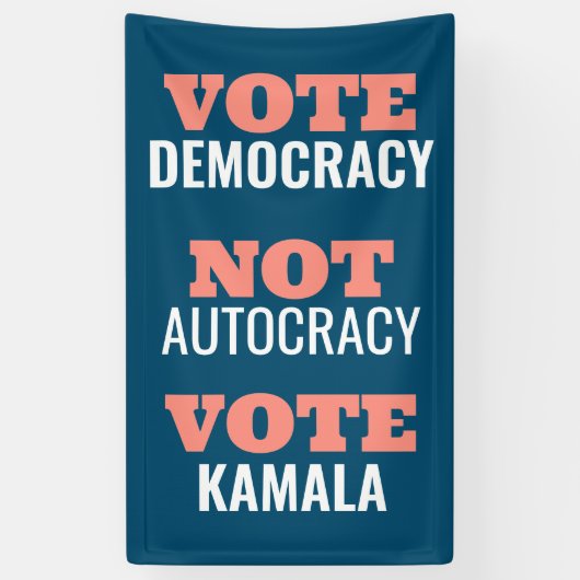 Banderoles Vote Kamala pas l'autocratie Customisée (Vertical)