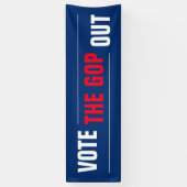 Banderoles Votez le GOP Out Rouge Blanc Bleu (Vertical)