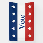 Banderoles Votez Rouge Blanc et Bleu avec étoiles (Verticale)