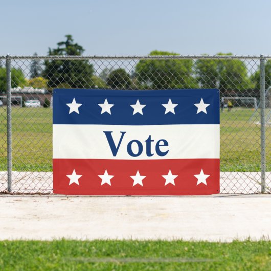 Banderoles Votez Rouge Blanc et Bleu avec étoiles (Insitu)